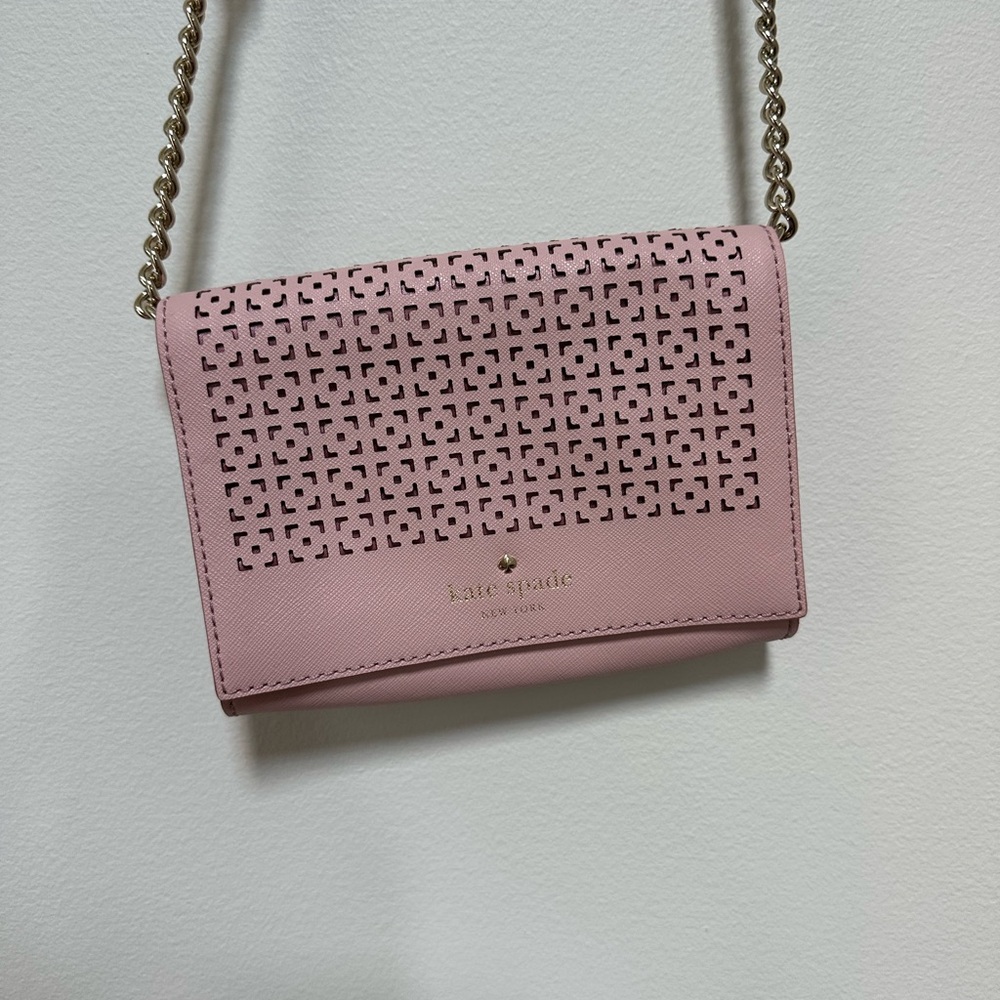 Kate Spade Pink Perforated Crossbody Bag